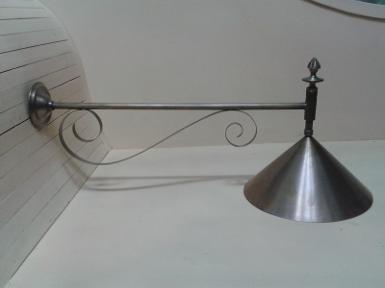 Brass wall lamp size deep 50 cm. shade wide 23.5 cm.